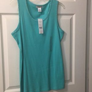 Ladies cute top or undershirt, with silver beads!